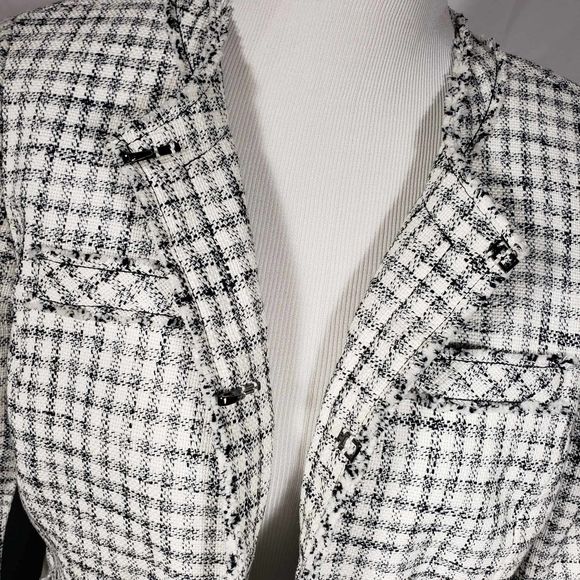 Etcetera size 10 White Black Checkered Blazer Jacket 205671 NWT - Picture 3 of 9